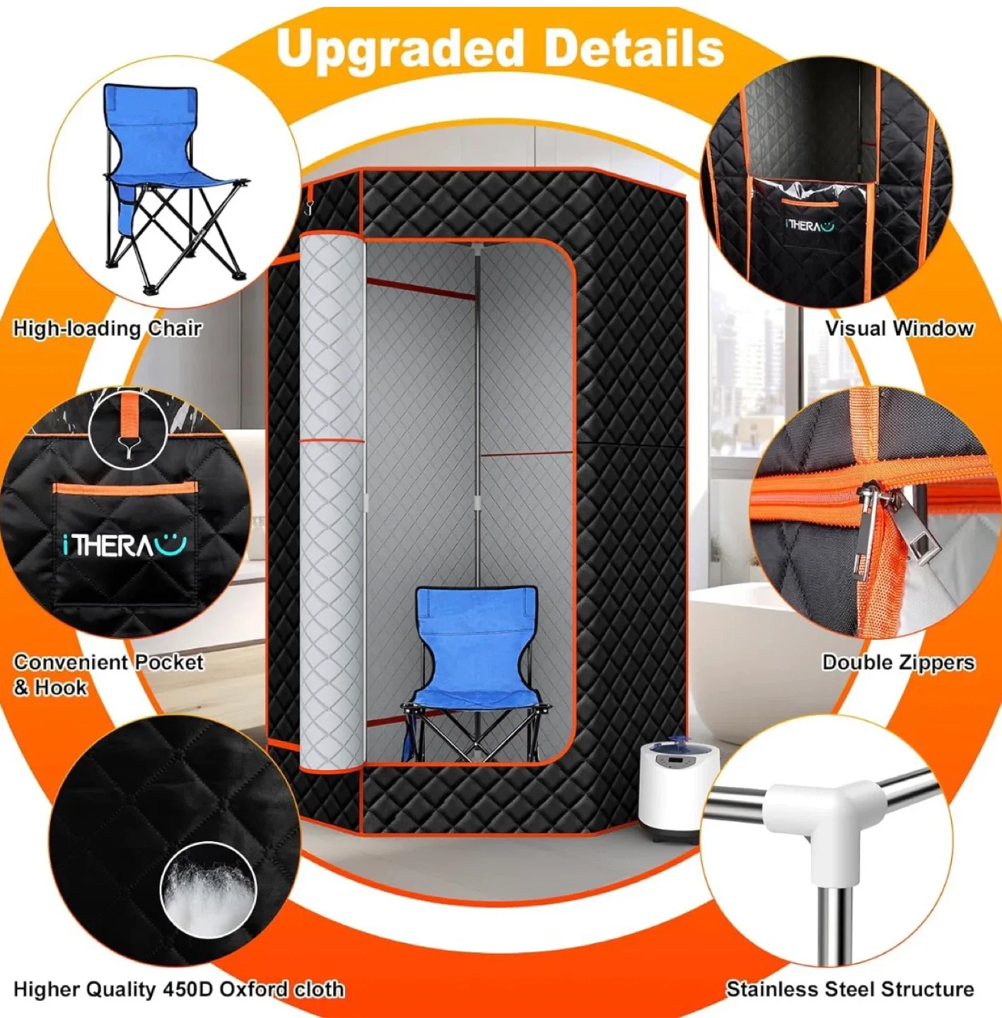 iTHERAU XL Portable Steam Sauna - New! image indicator(4)