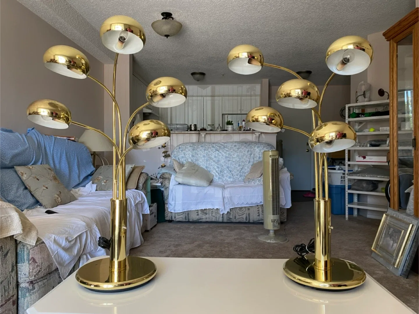 Vintage Multi-Bulb Gold Floor Lamp image indicator(2)