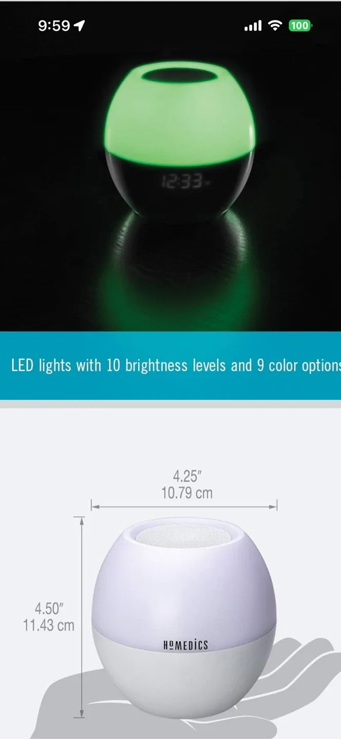 HoMedics SoundSpa Sunrise Sound Machine image indicator(6)