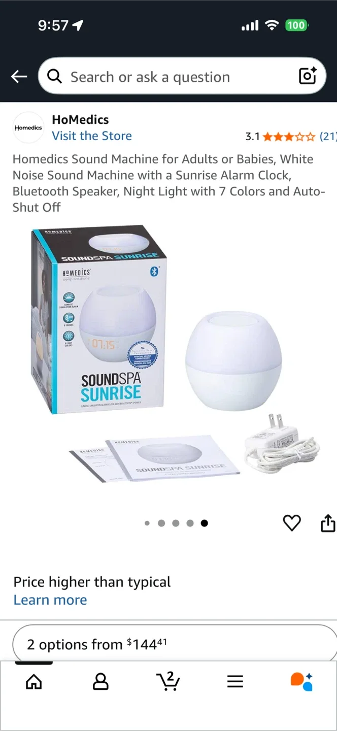 HoMedics SoundSpa Sunrise Sound Machine image indicator(3)