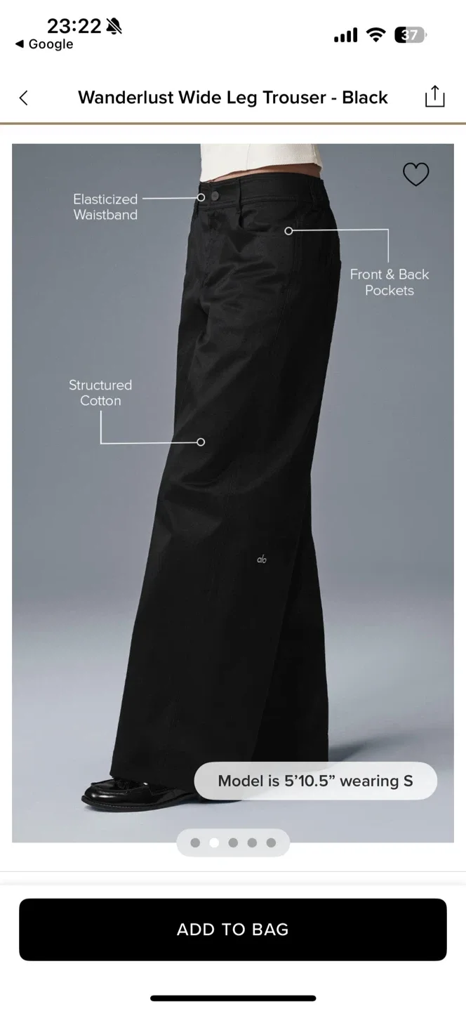 ALO Black Pants wide leg image indicator(2)