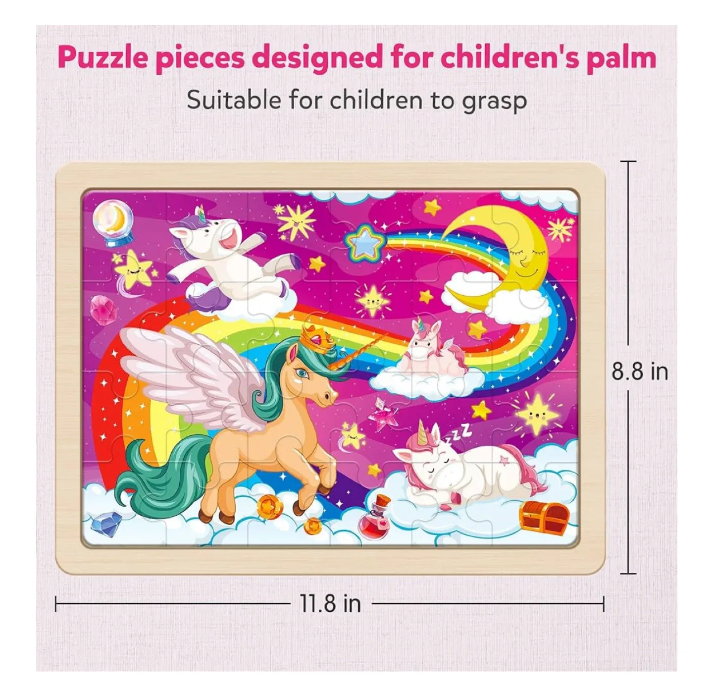 Synarry Unicorn Princess Wooden Puzzles (3-8 Years) image indicator(4)