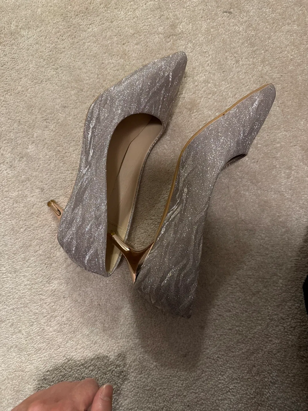 Silver Glitter Heels - Size 6 image indicator(4)