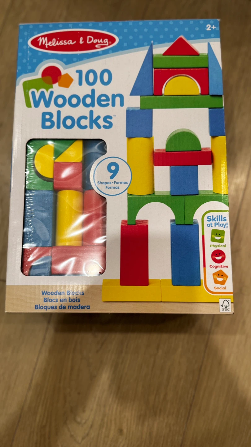 Melissa & Doug 100 Wooden Blocks Set - !