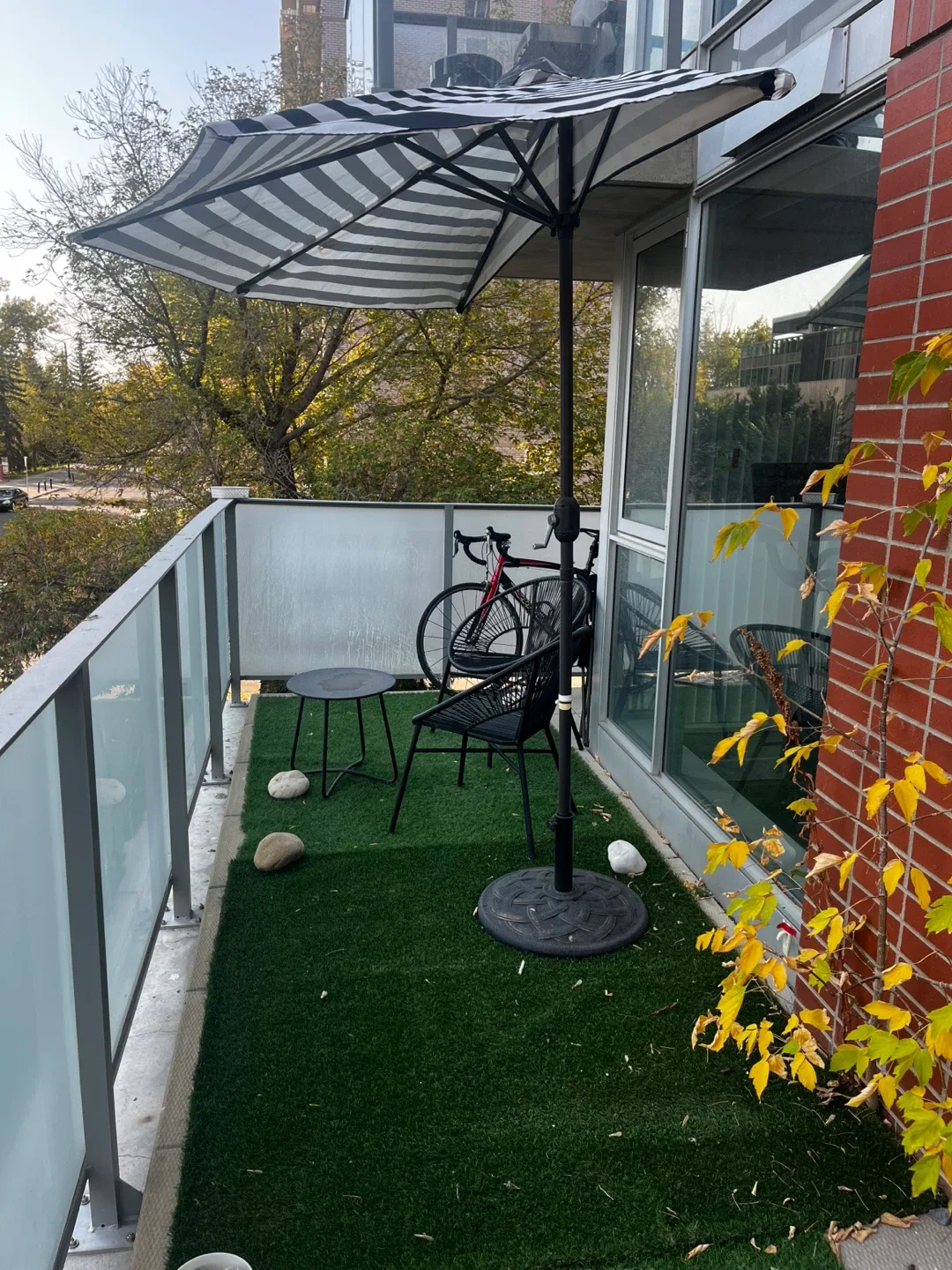 Patio Umbrella and Turf