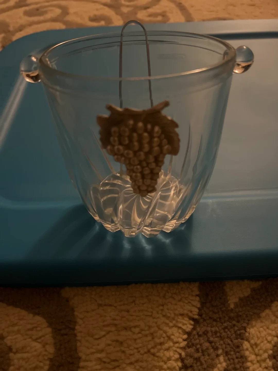 Glass Ice Bucket with Grape Design thumbnail
