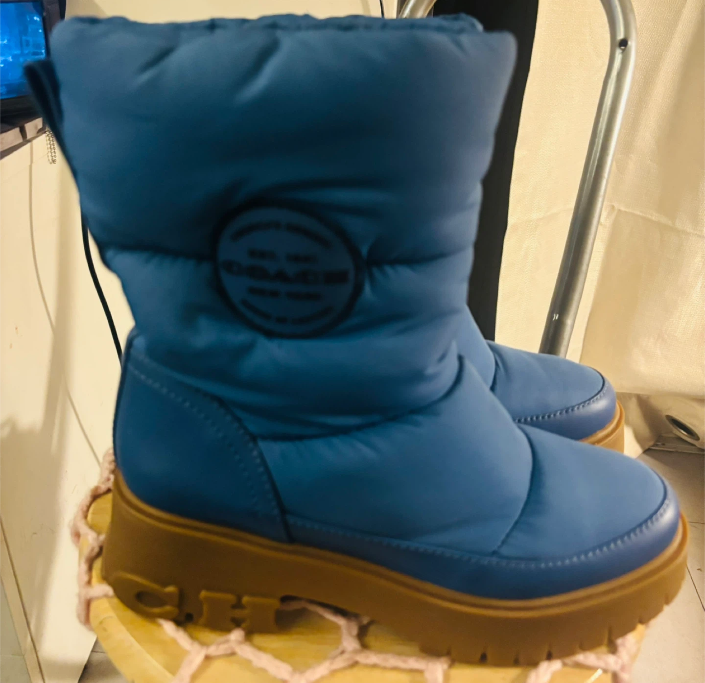 Coach Puffer Boots Blue