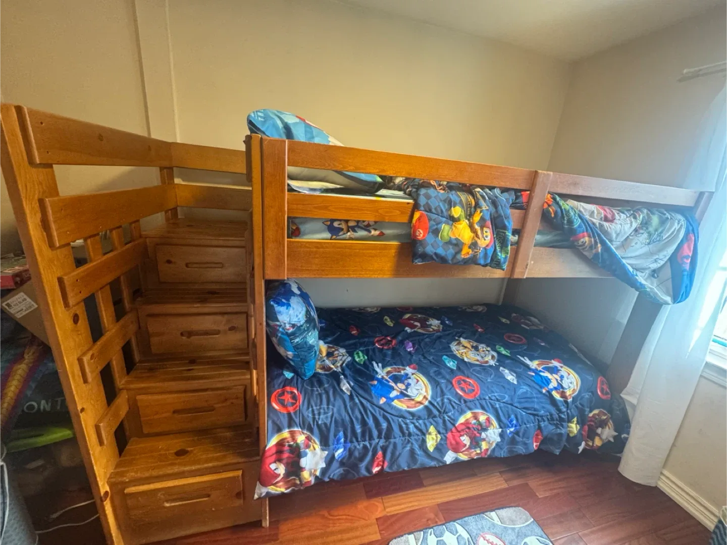 Wooden Bunk Bed with Stairs & Storage image indicator(2)