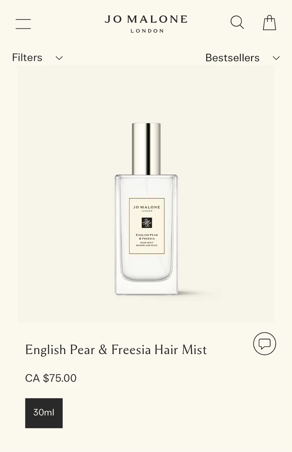 (Retail $85)New Jo Malone English Pear & Freesia Hair Mist 30ml - photo 3