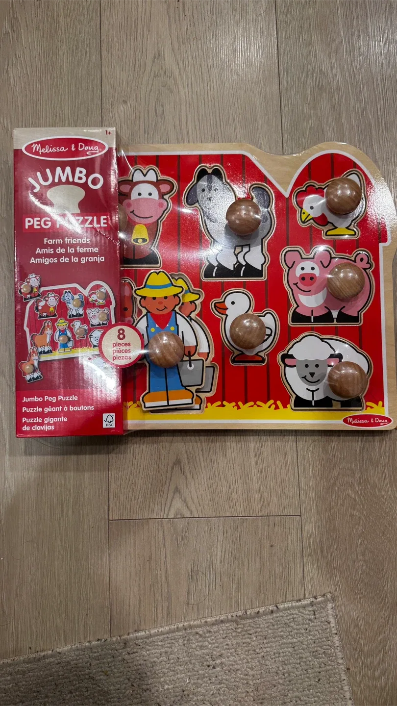 Melissa & Doug Jumbo Peg Puzzle - Farm Friends image indicator(2)