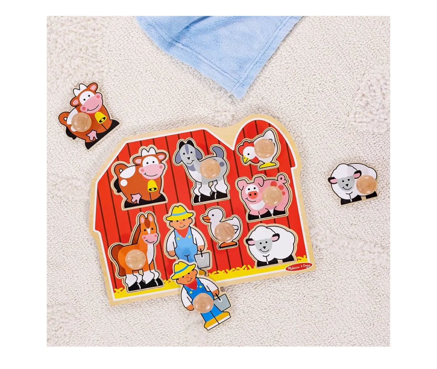 Melissa & Doug Jumbo Peg Puzzle - Farm Friends image indicator(3)