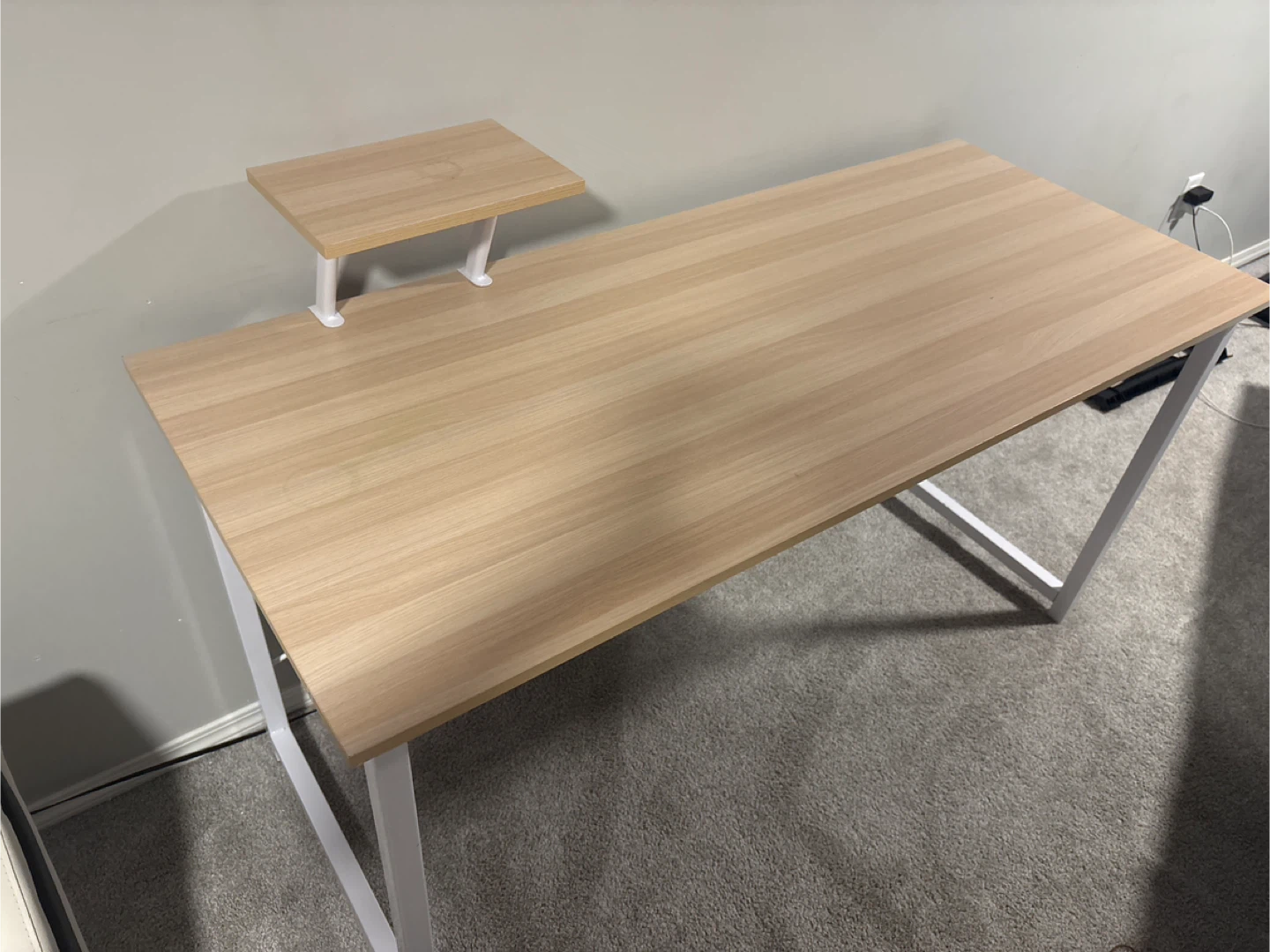 Light Wood Desk with White Frame - photo 4