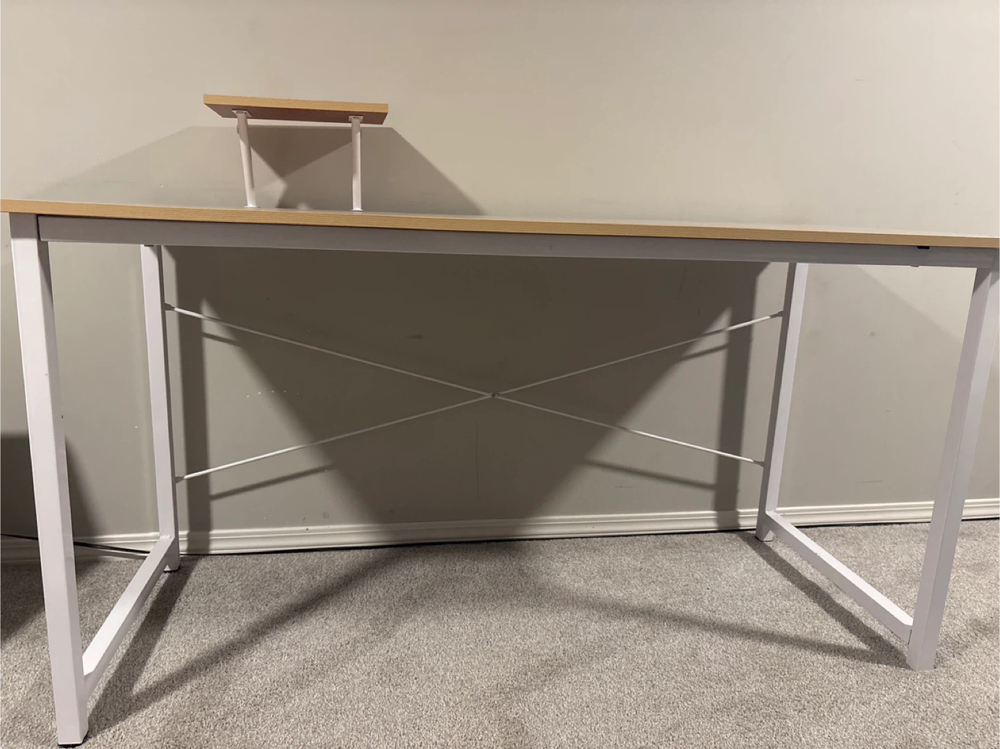 Light Wood Desk with White Frame - photo 3