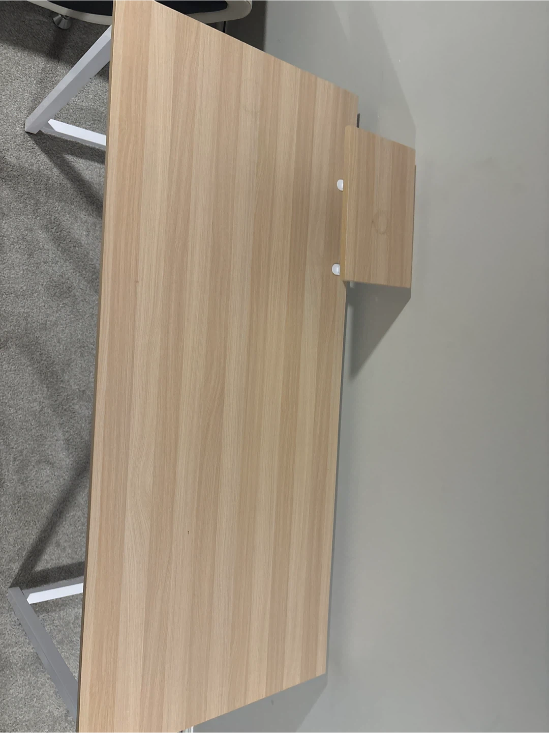 Light Wood Desk with White Frame - photo 2