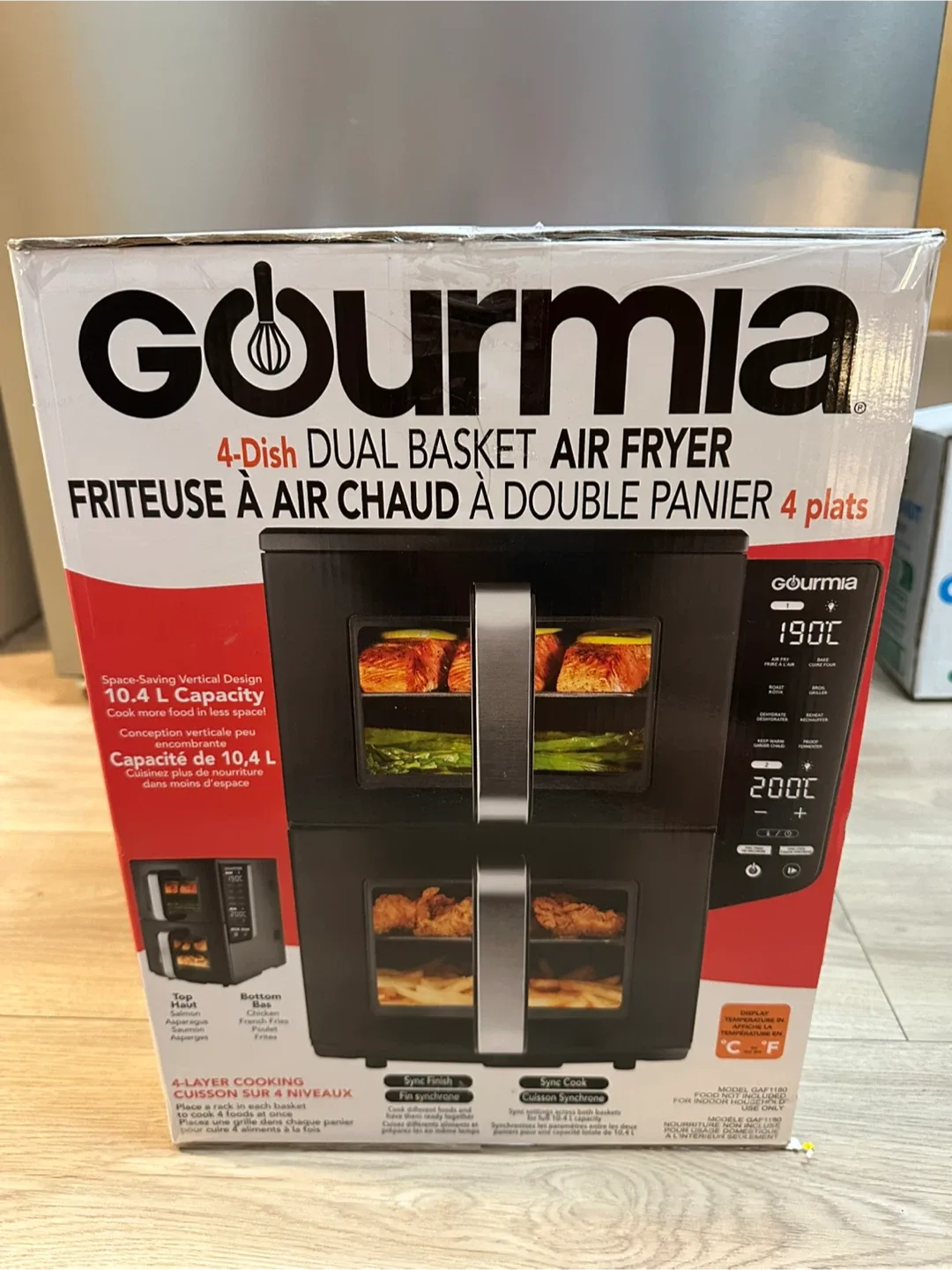 Gourmia 4-Dish Dual Basket Air Fryer - New in box! image indicator(3)