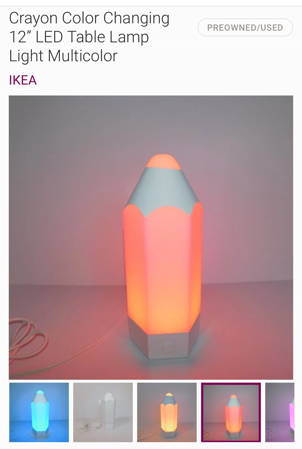 IKEA Crayon Colour Changing LED Table Lamp
