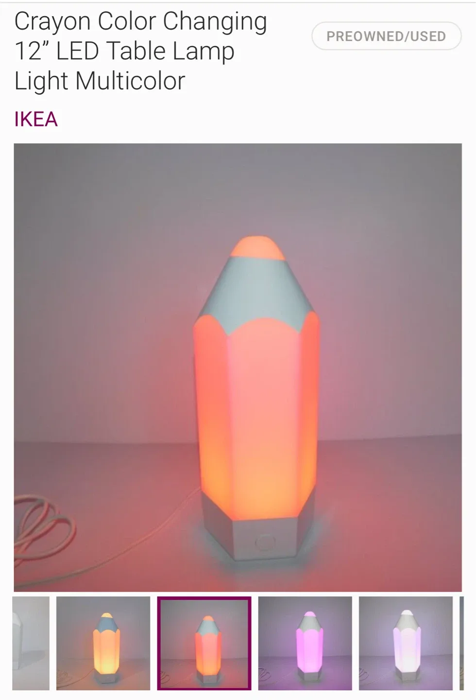 IKEA Crayon Colour Changing LED Table Lamp image indicator(2)