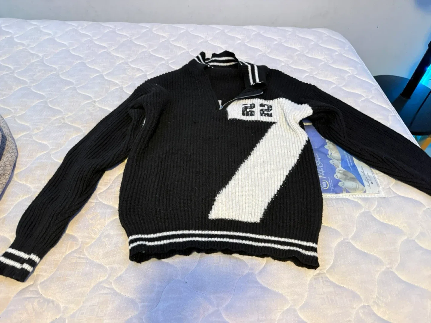 Black and White Knit Sweater thumbnail