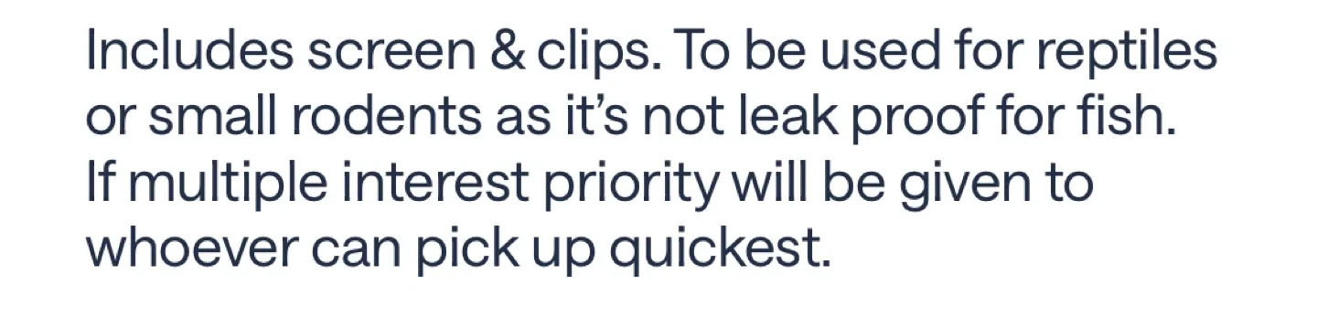 🧡Small Animal/Reptile Tank with Screen & Clips image indicator(2)