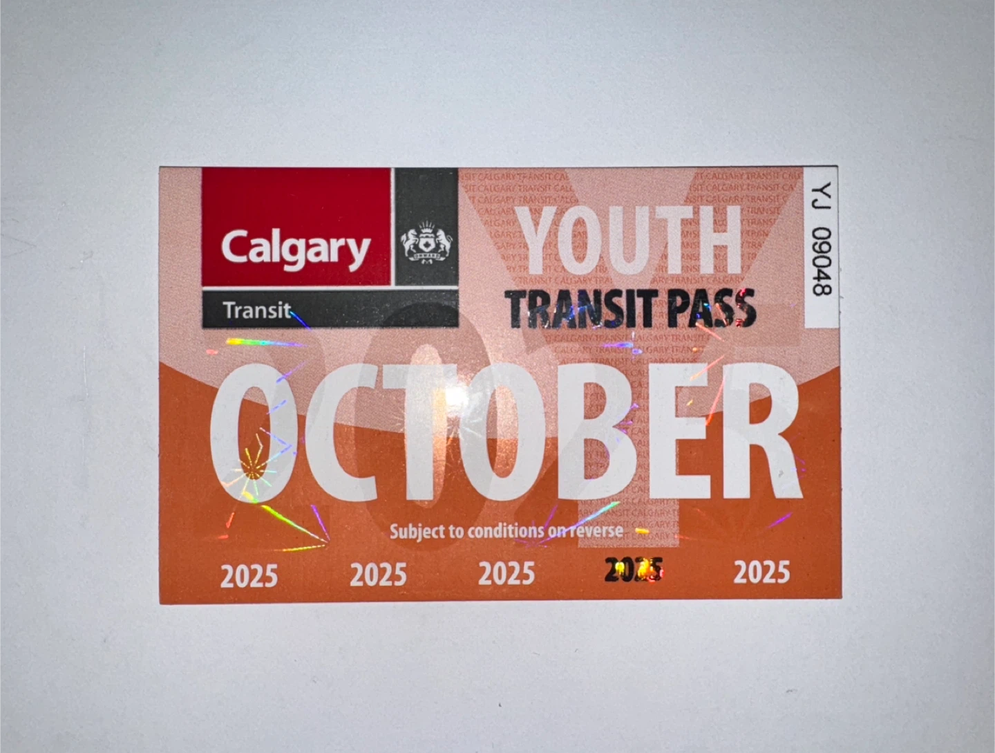 Calgary Transit Youth October 2025 Pass