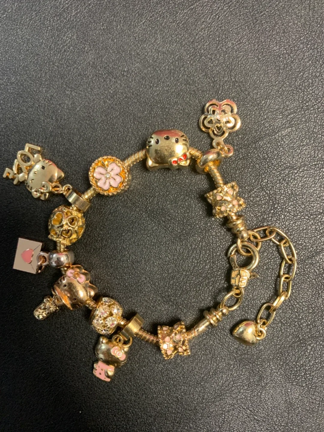 Gold  Plated  Kitty Charm Bracelet thumbnail