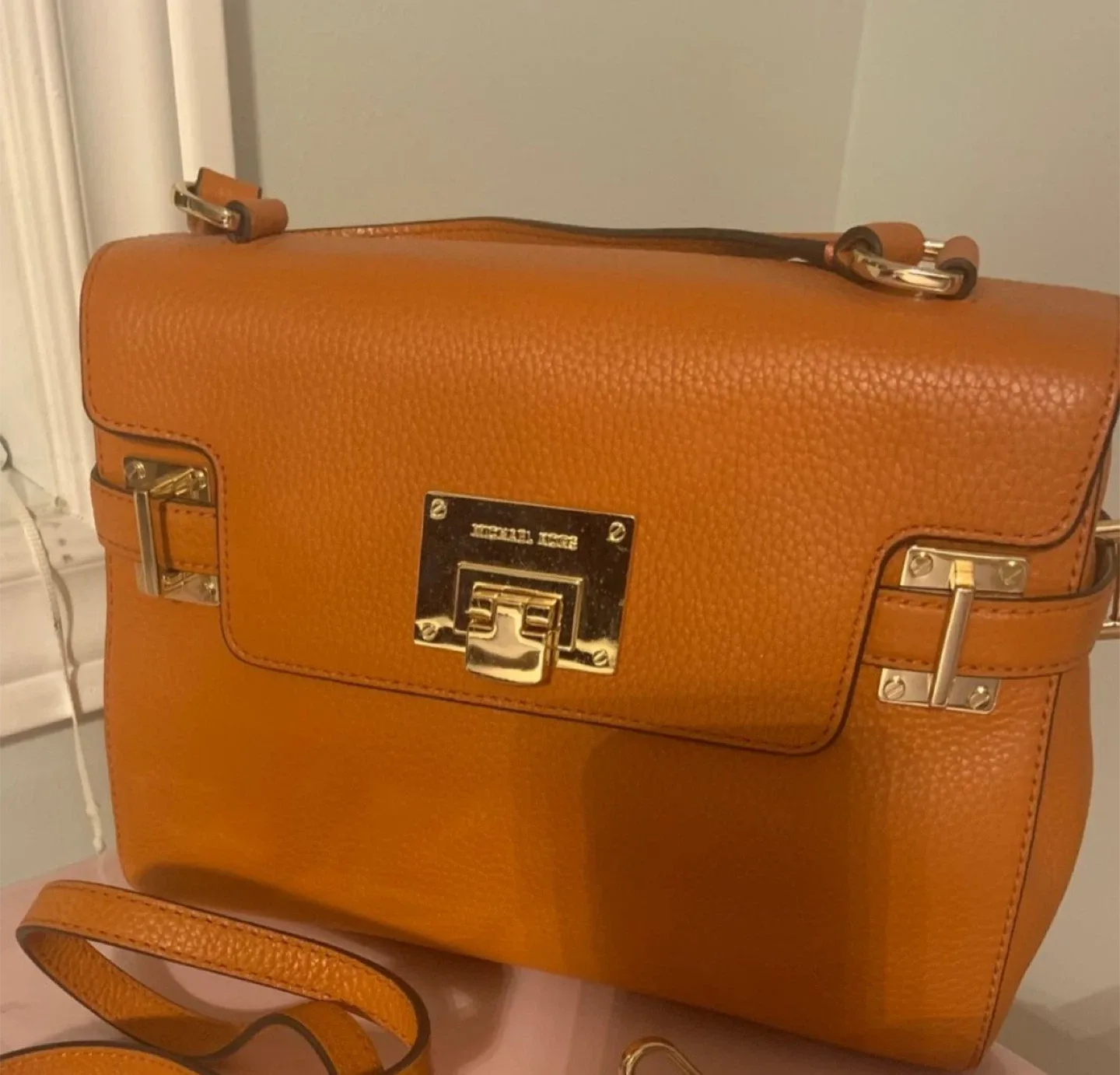 Michael Kors Orange Leather Handbag thumbnail