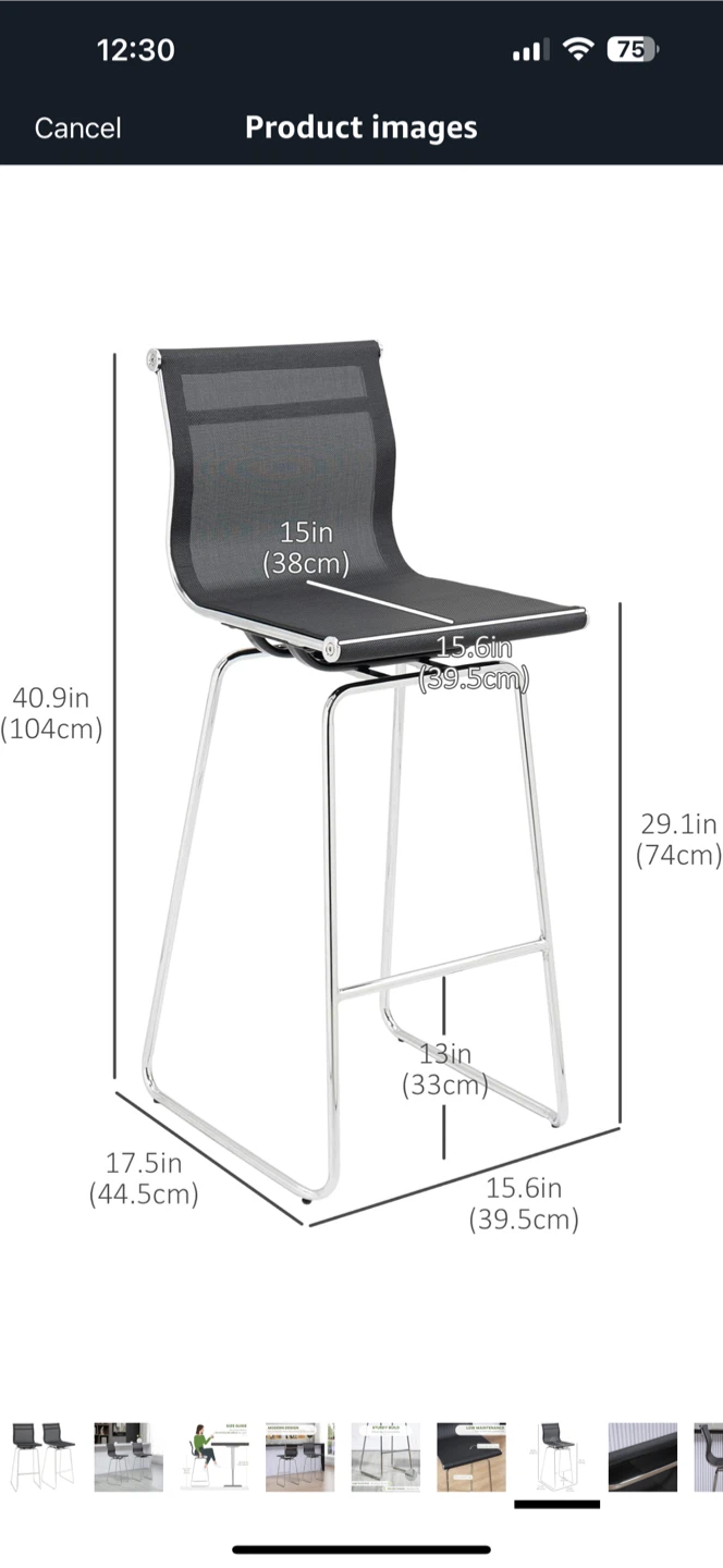 Bar Stools ( island stools) – Set of 2 (Like New) - photo 4