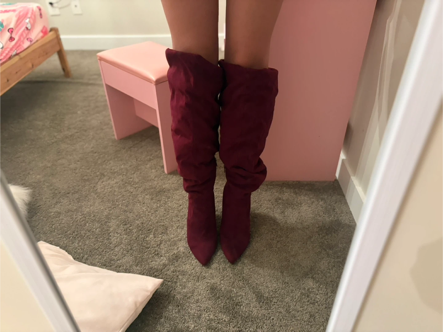 Burgundy Over-the-Knee Boots - photo 2