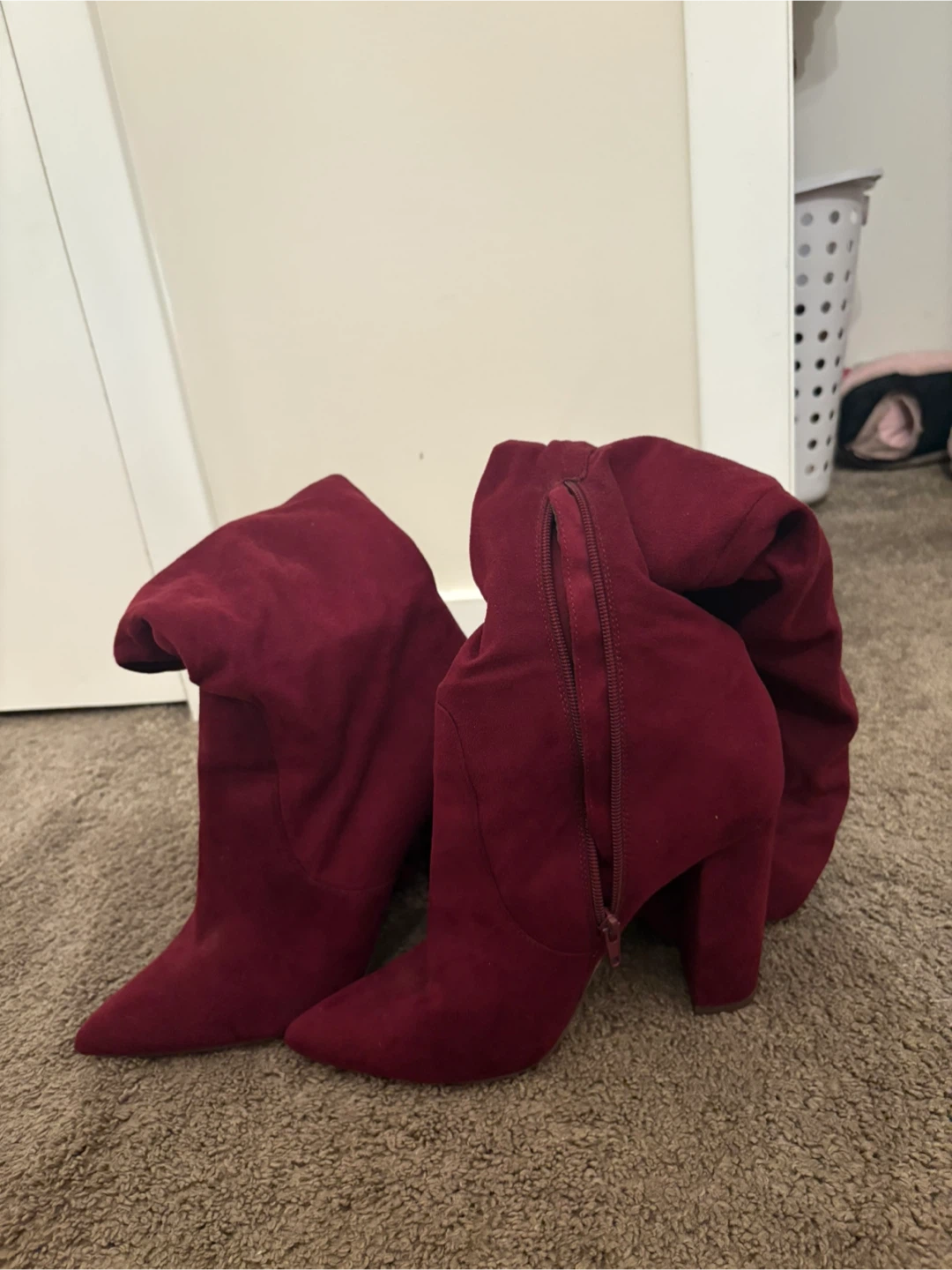 Burgundy Over-the-Knee Boots