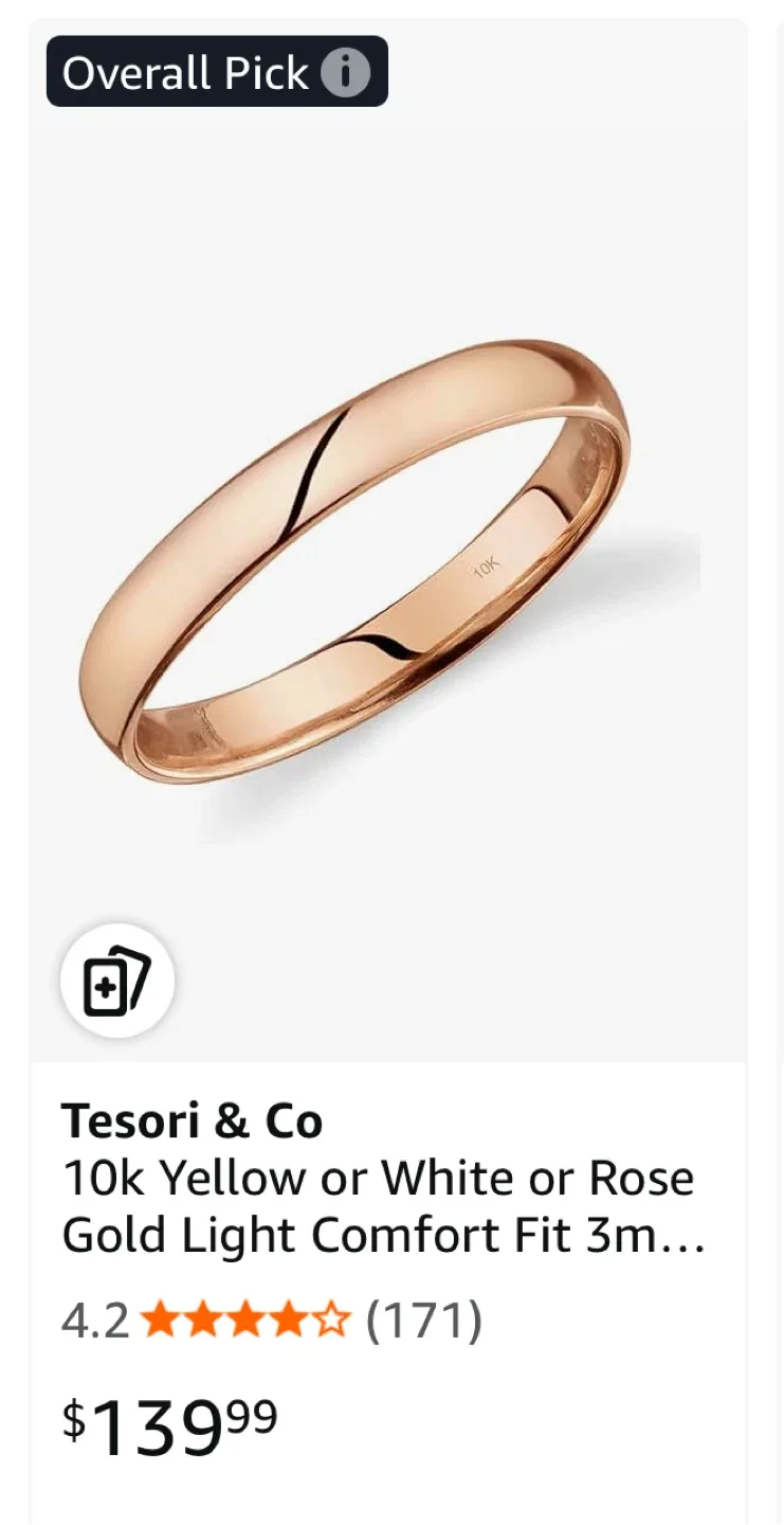 Tesori & Co 10k Gold Band (size 9) image indicator(5)