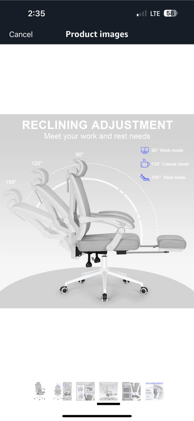 Ergonomic Office Chair with Footrest - photo 4