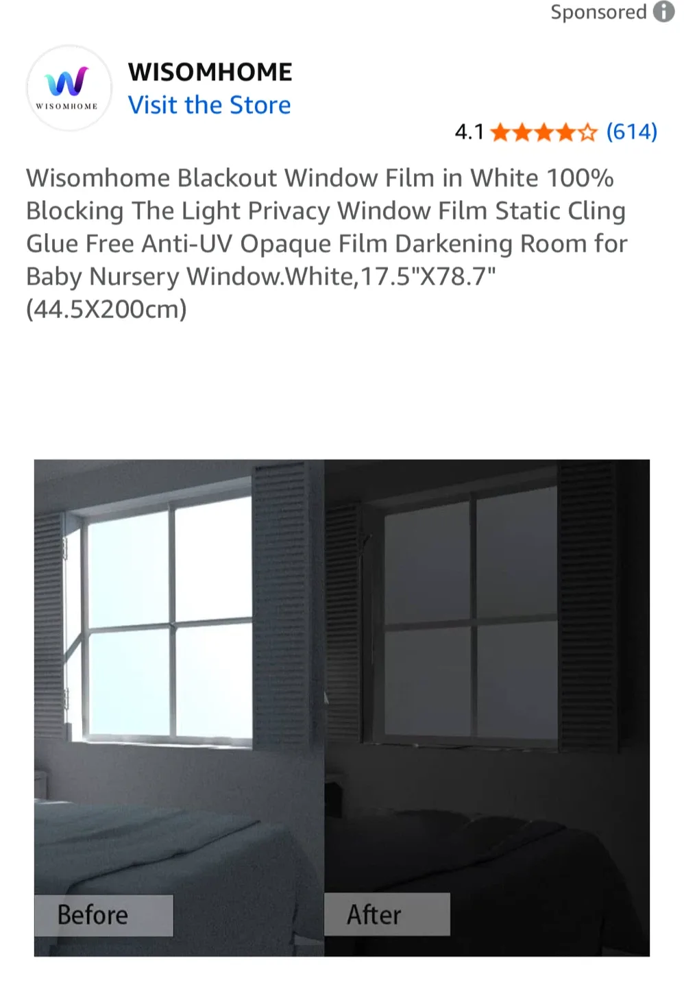 Wisomhome Blackout Window Film, 35.4 x 78.7 inches image indicator(6)