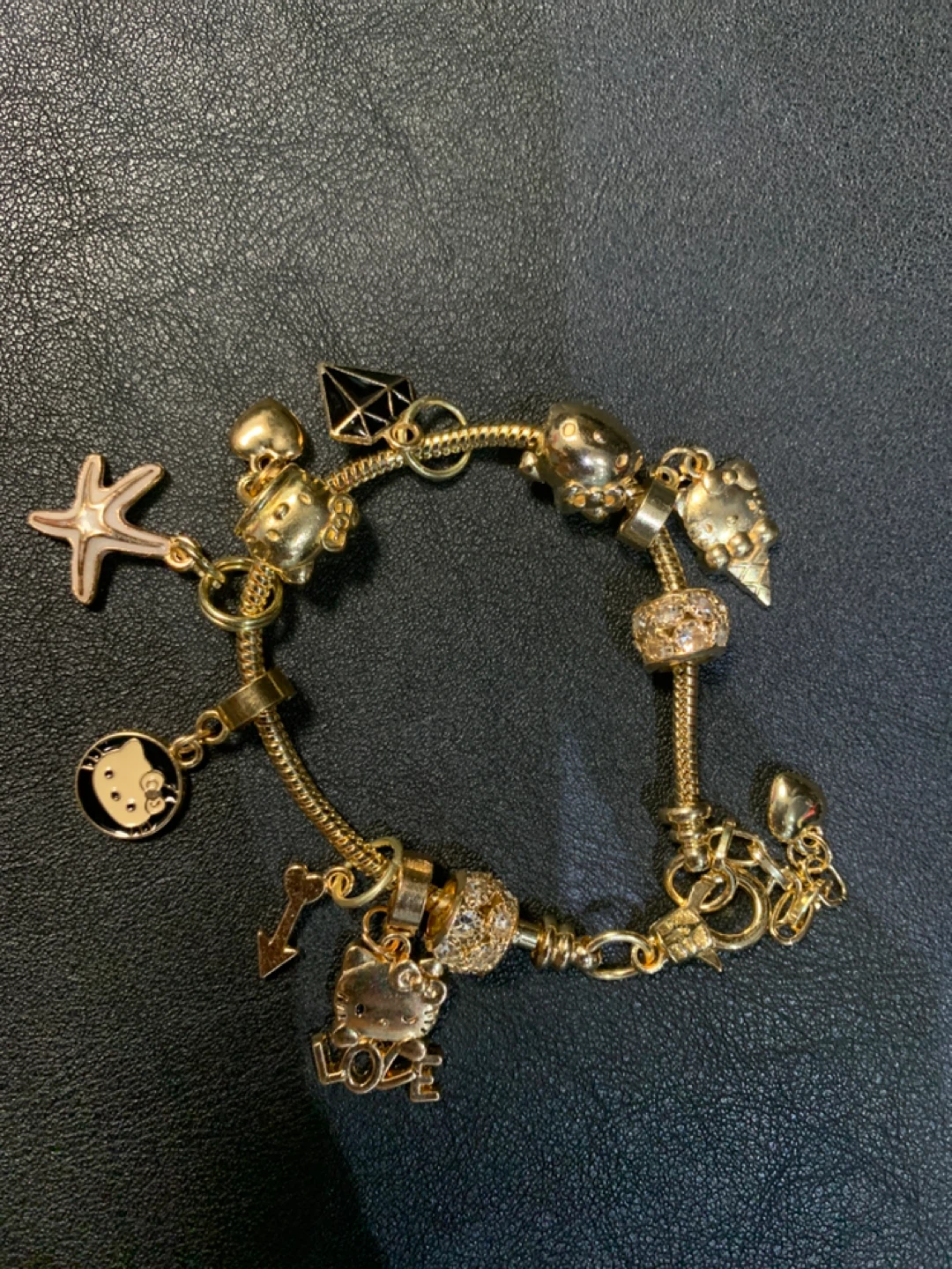 Hello Kitty Gold  Plated Charm Bracelet