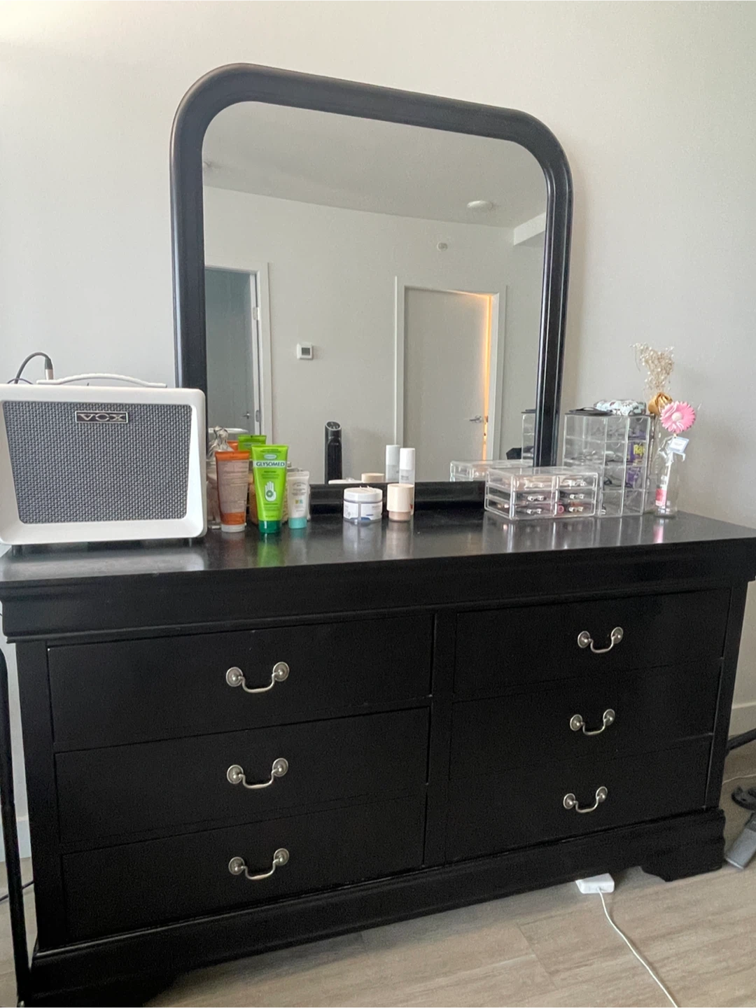 Black Dresser with Mirror