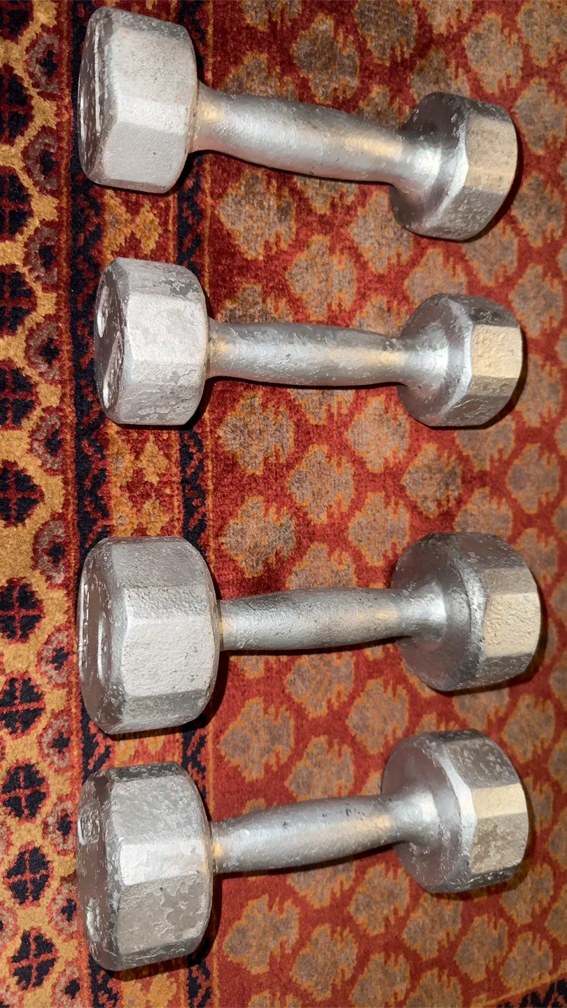 4 x Cast Iron Dumbbells - 5 & 8 lbs