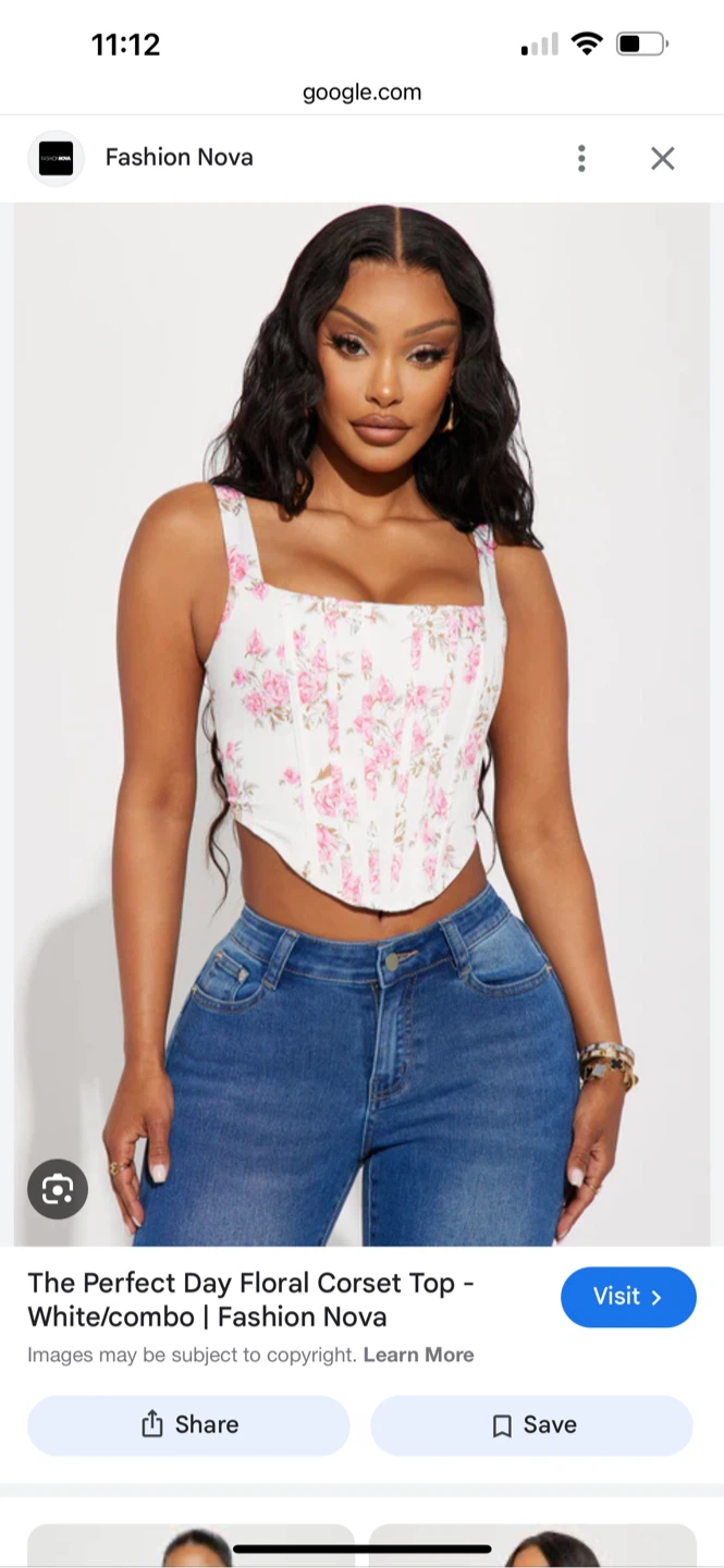 Brand New Fashion Nova Floral Corset Top - White - photo 2