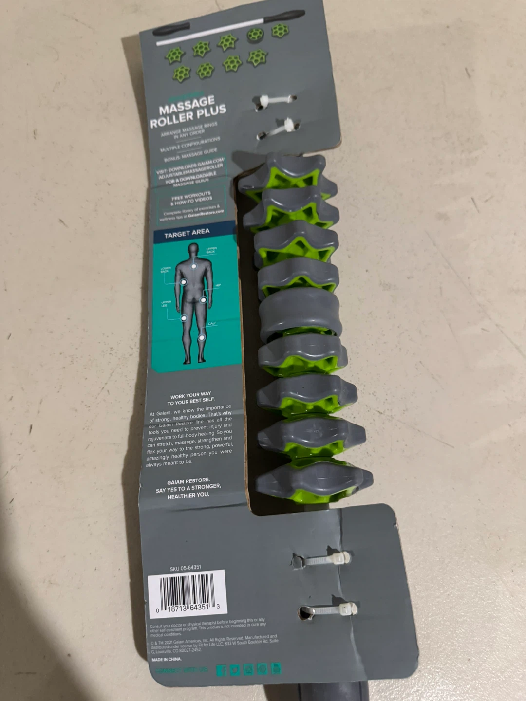 Gaiam Adjustable Massage Roller Plus - photo 2