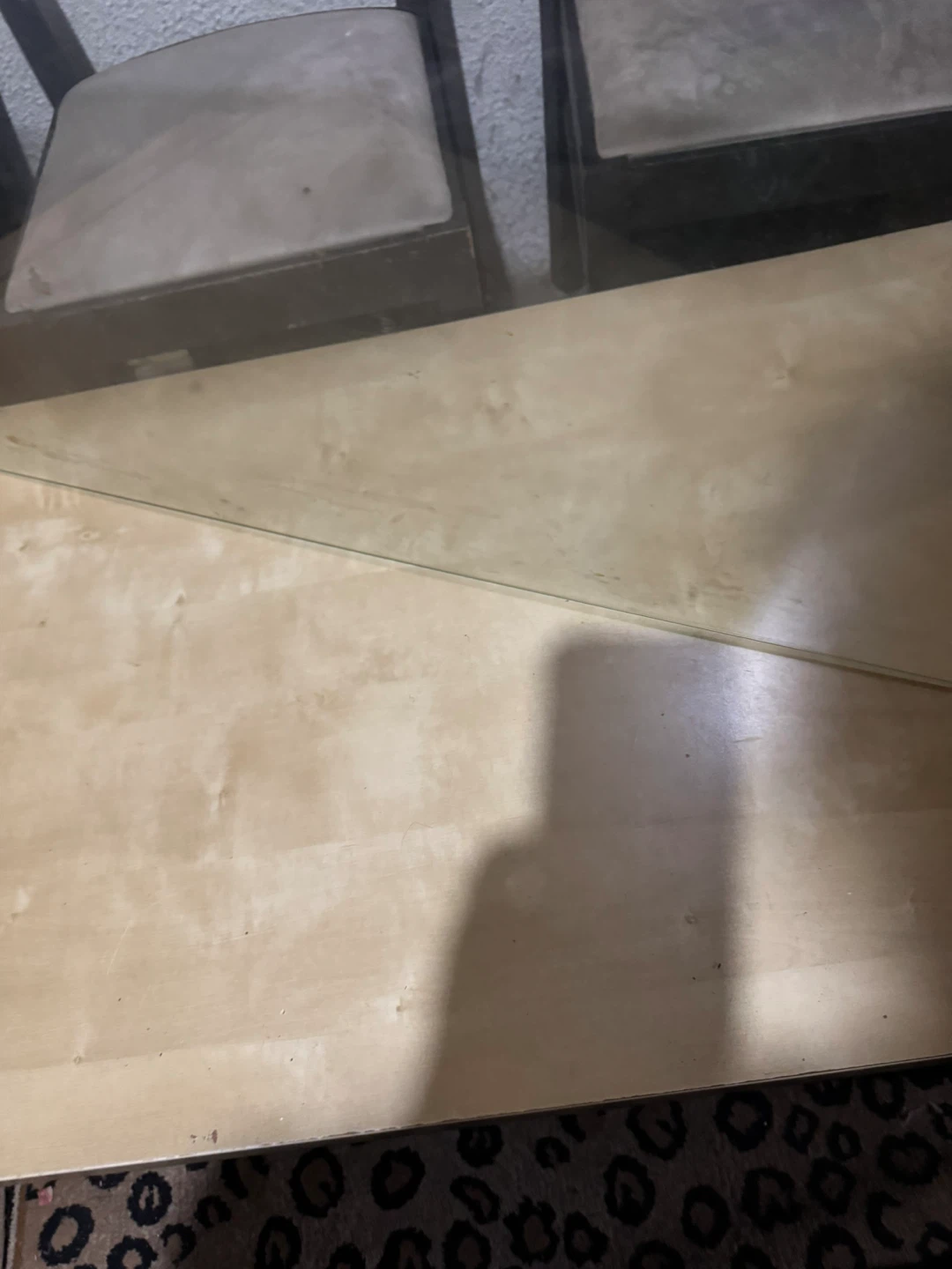 Wooden Table with Glass Top - photo 2