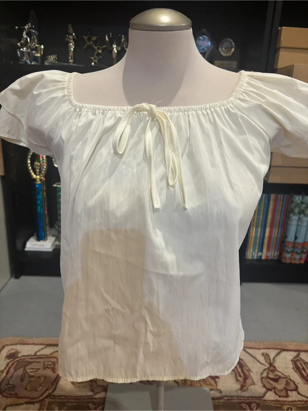Cream Peasant Blouse - Size ladies small image indicator(3)
