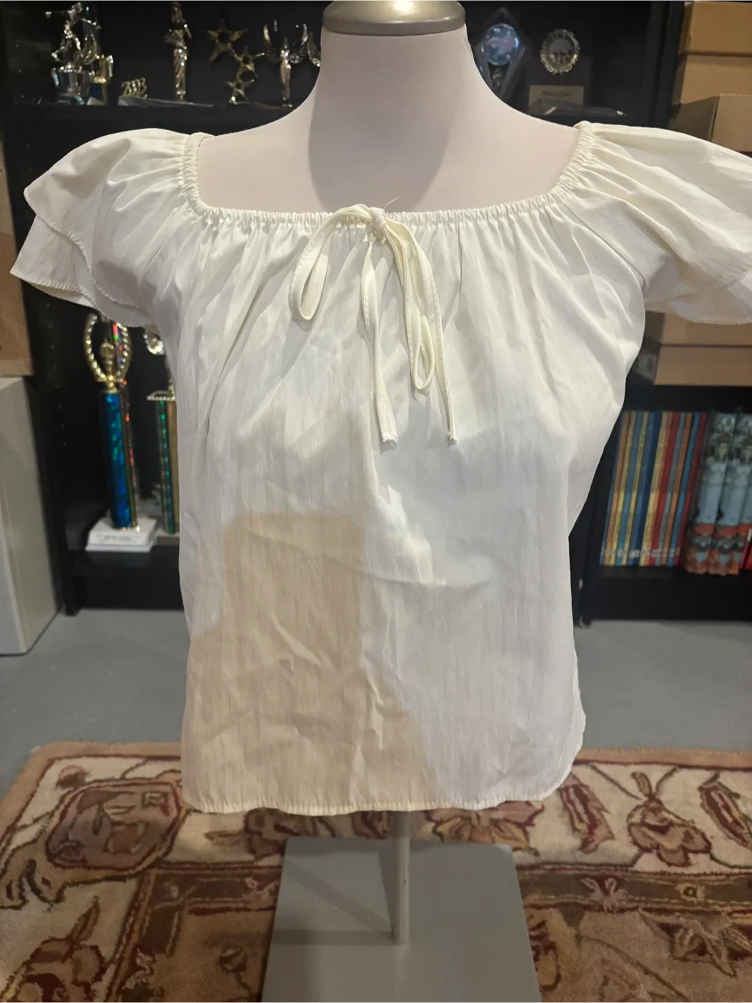 Cream Peasant Blouse - Size ladies small image indicator(2)