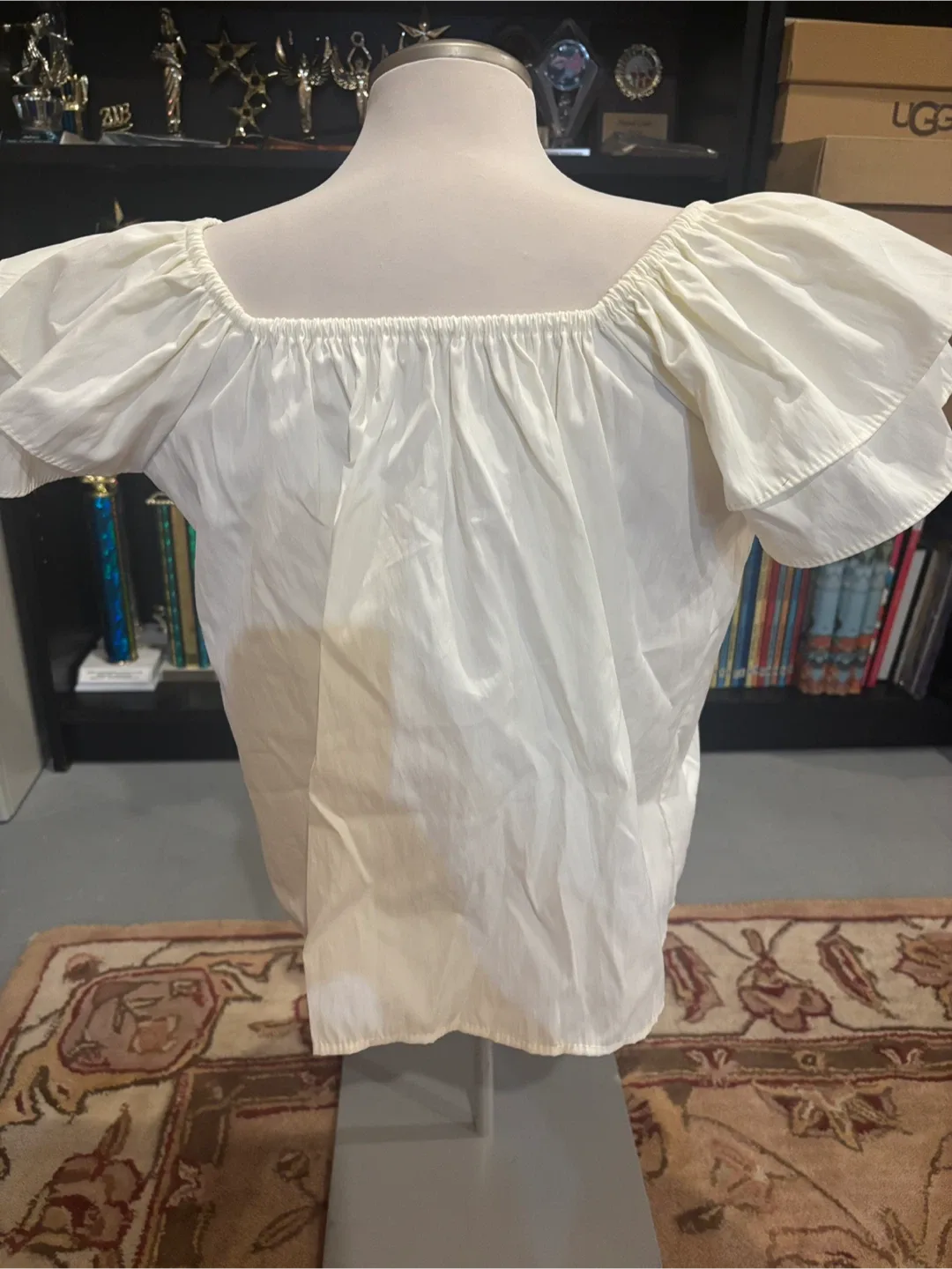 Cream Peasant Blouse - Size ladies small image indicator(6)