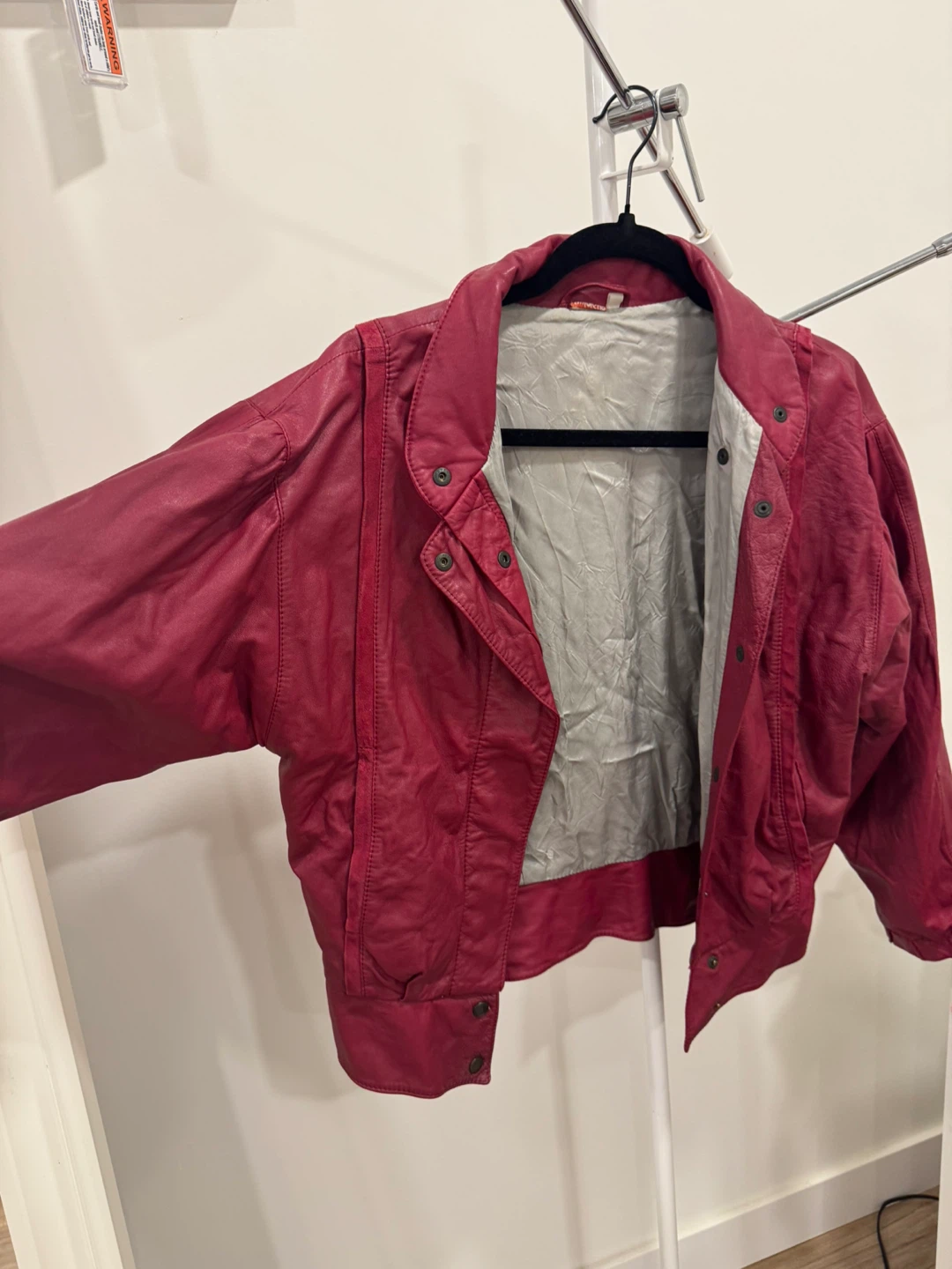 Vintage Faux Leather Jacket - Red