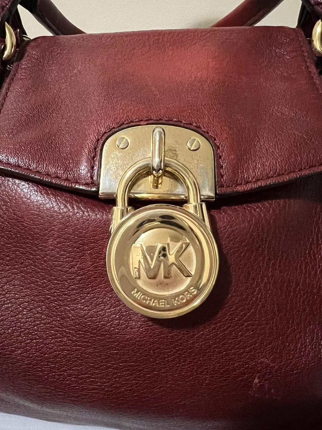 Michael Kors Burgundy Leather Satchel image indicator(5)