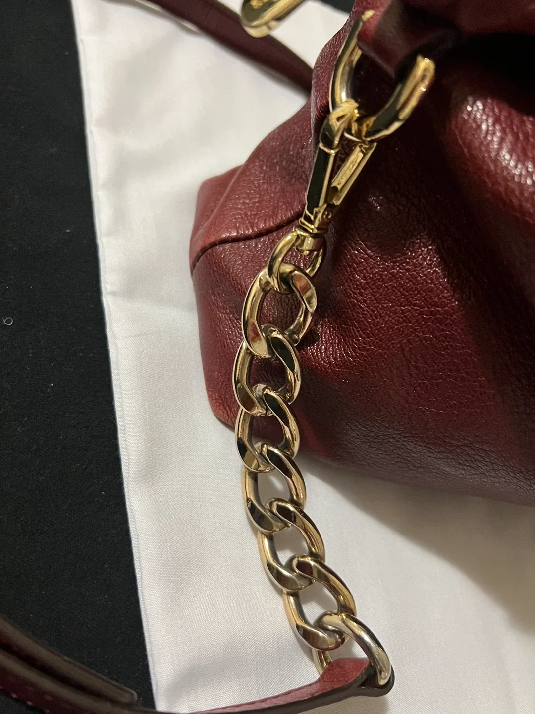 Michael Kors Burgundy Leather Satchel image indicator(6)