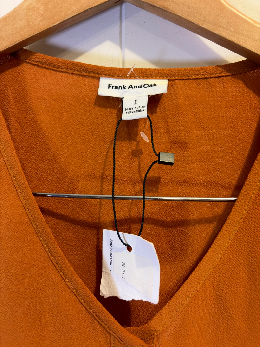Frank and Oak Cosmic Orange Gold Button Blouse - photo 4