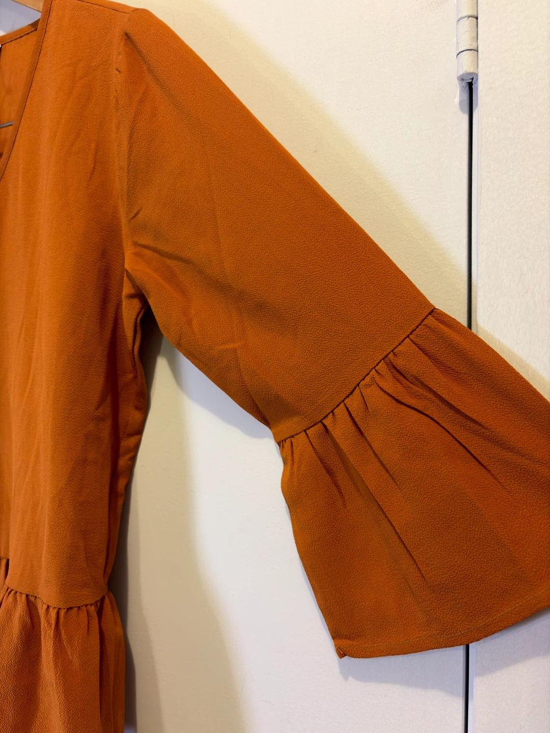 Frank and Oak Cosmic Orange Gold Button Blouse - photo 3