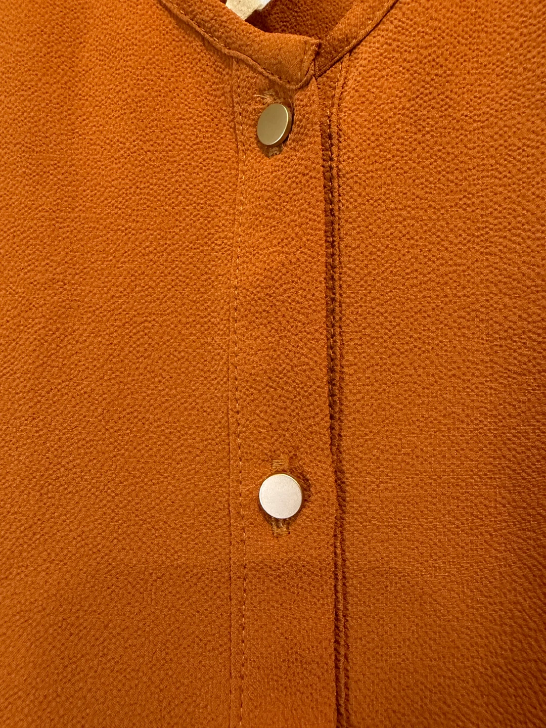 Frank and Oak Cosmic Orange Gold Button Blouse - photo 5