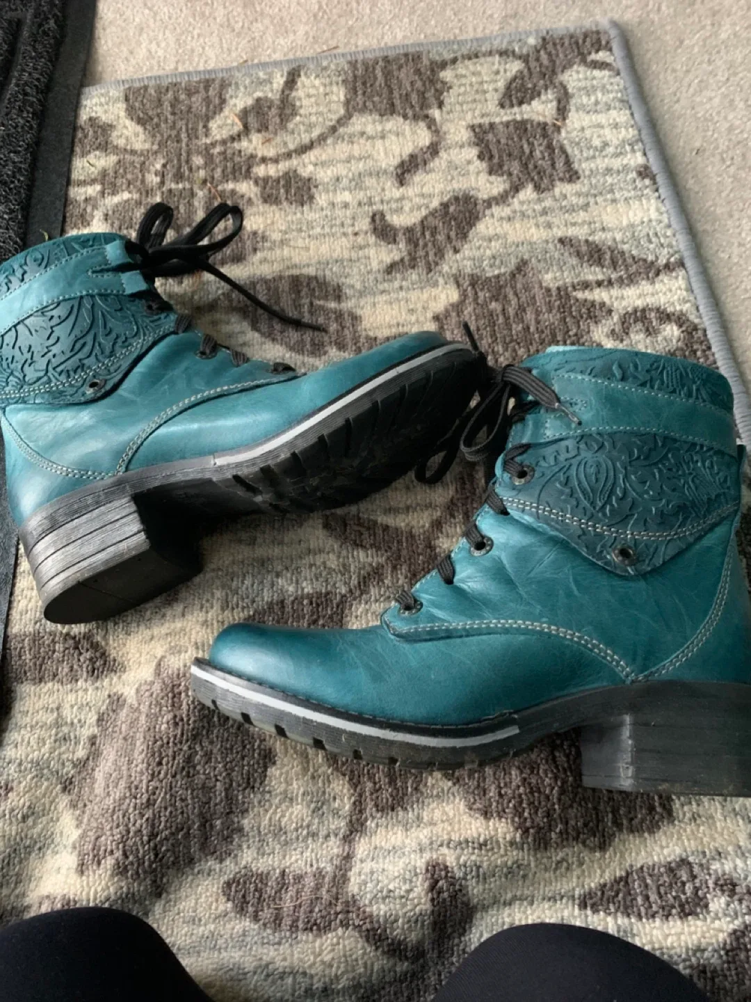 Blue Leather Ankle Boots image indicator(3)