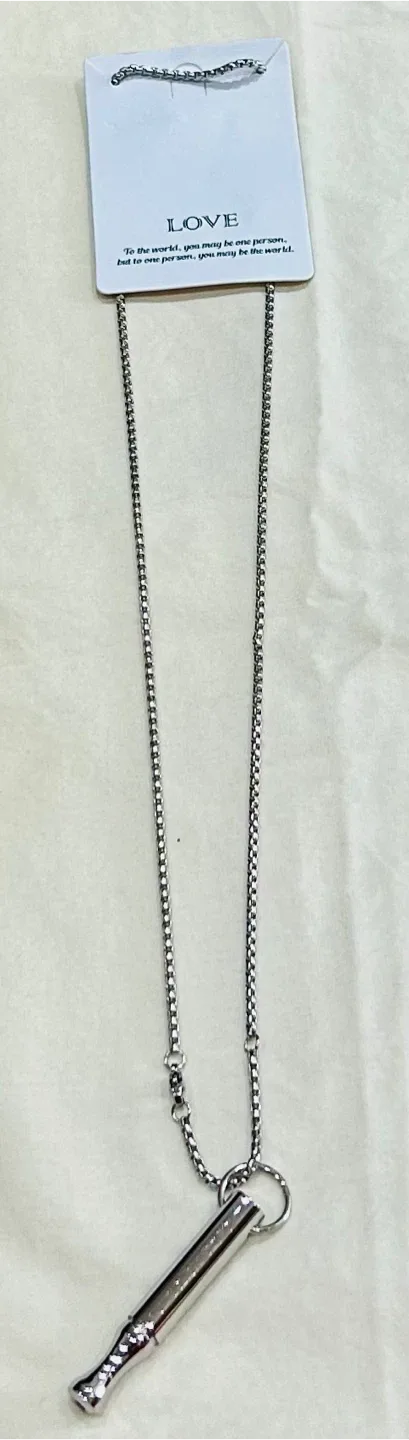 Silver Whistle Pendant Necklace thumbnail