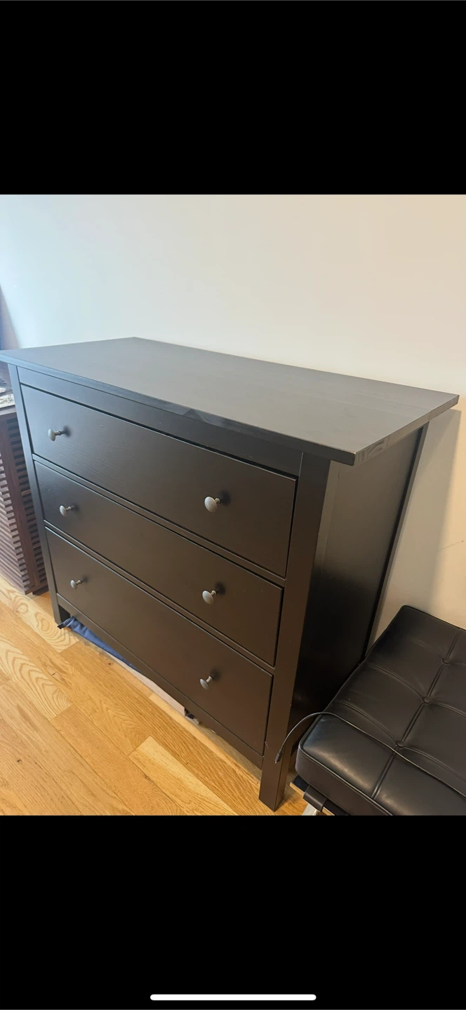 IKEA Hemnes 3-Drawer Chest - Black-Brown - photo 2